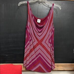 CAbi Women's Red and Purple Geometric Tank Top